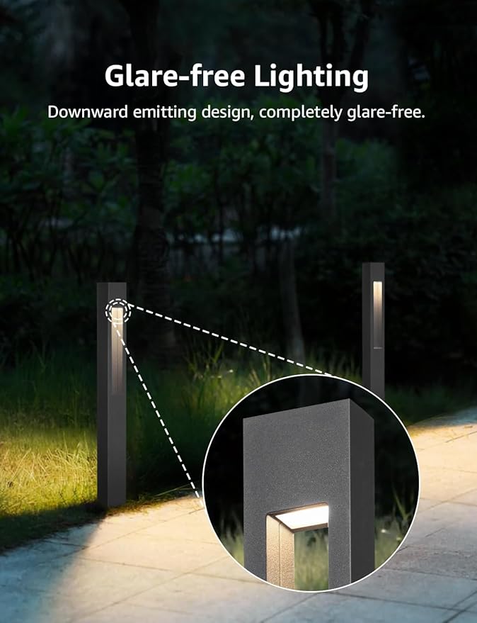 SUNVIE 3W Low Voltage Pathway Lights 3000K LED Low Voltage Landscape Lights 12V Waterproof Landscape Path Lights Low Voltage Landscape Lighting for Walkway Yard Backyard Garden ETL Listed Cord, 4 Pack