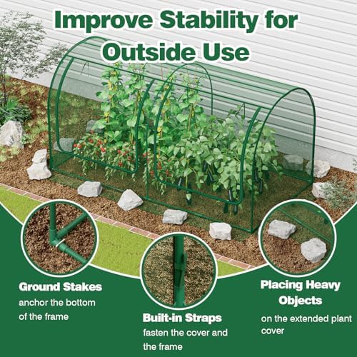 98x49x49in garden plant netting mesh cover for raised, package contents
