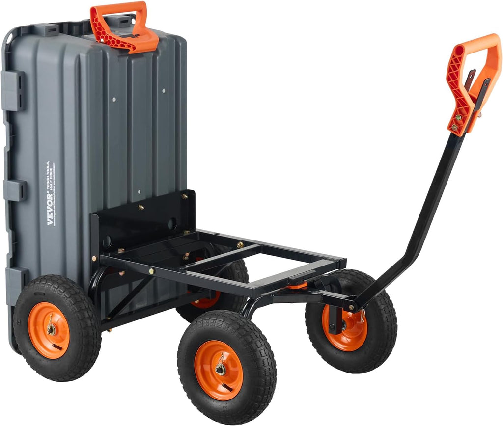 vevor poly garden dump cart 4 cu.ft. 600, side view