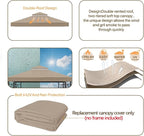 119''x119'' Canopy Replacement Top Double Tiered Gazebo Cover for Yard, Patio & Garden Durable Sunshade Replacement(No Frame)(Khaki)