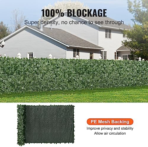 vevor artificial ivy privacy fence screen, 59 x, close-up detail