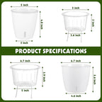 Self Watering Pots for Indoor Plants, 12-Pack 5'' Self Watering Planter with Drainage Holes, Small African Violet Pots with Water Level Indicator, Clear Wick Pot, White/Black