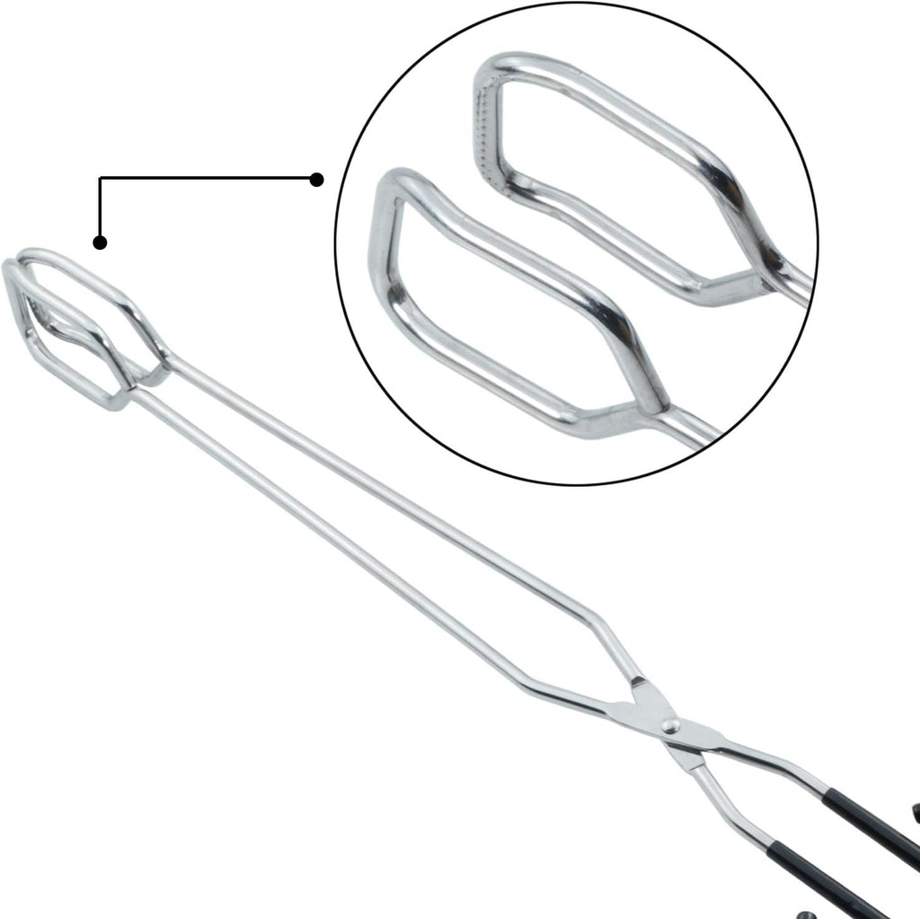 HINMAY Extra Long Scissor Tongs 16-Inch Stainless Steel Barbecue Grilling Tongs
