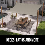 GORILLA GRIP Heavy Duty Sun Shade, UV Protection Fade Tear and Rust Resistant Rectangle Sunshade Canopy, Curved Edges Blocks Sunlight, Breathable Sail, Outdoor Patio, Lawn Garden, 12x12x12, Graphite