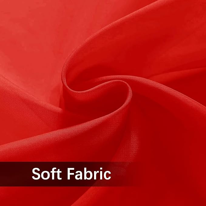 SpaceDresser Waterproof Outdoor Sheer Curtains for Patio - 4 Panels Rod Pocket Indoor Voile Sheer Curtain for Living Room,52W x 120L inch,Red