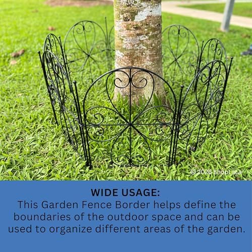 shoplala garden fence (20 panels) 12.5inx16.5in decorative metal on a desk or shelf