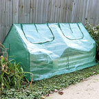 sunnydaze outdoor portable mini cloche greenhouse with 2, side view