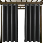 Water Proof Outside Curtains with Grommet Top for Porch, W52 x L120 Thermal Insulated Washable Outdoor Divider Drapes for Patio Gazebo Deck Pool Area Pergola Cabana (Dark Gray, 2 Panels)