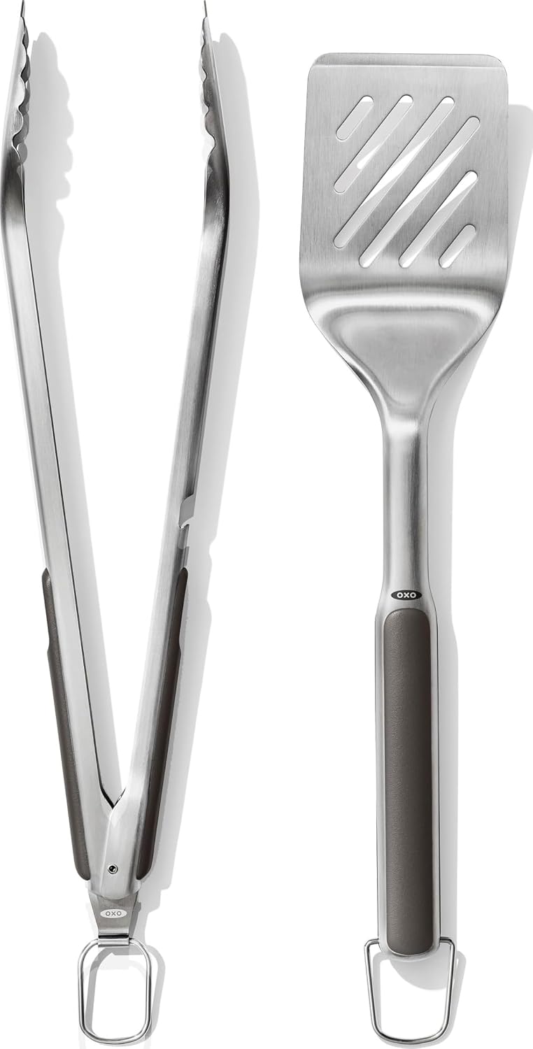 OXO Outdoor Grilling Turner and Tongs Set