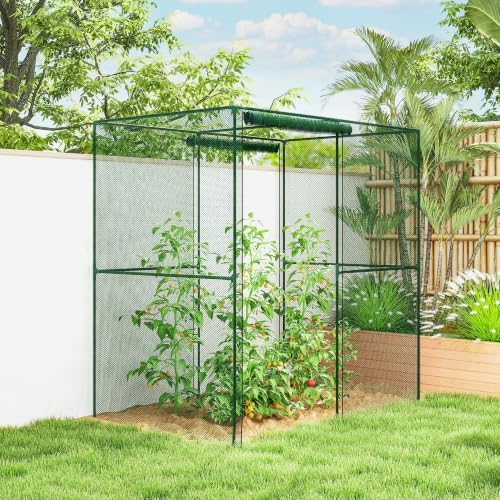 outsunny 6' x 4' x 6' crop cage, front angle view