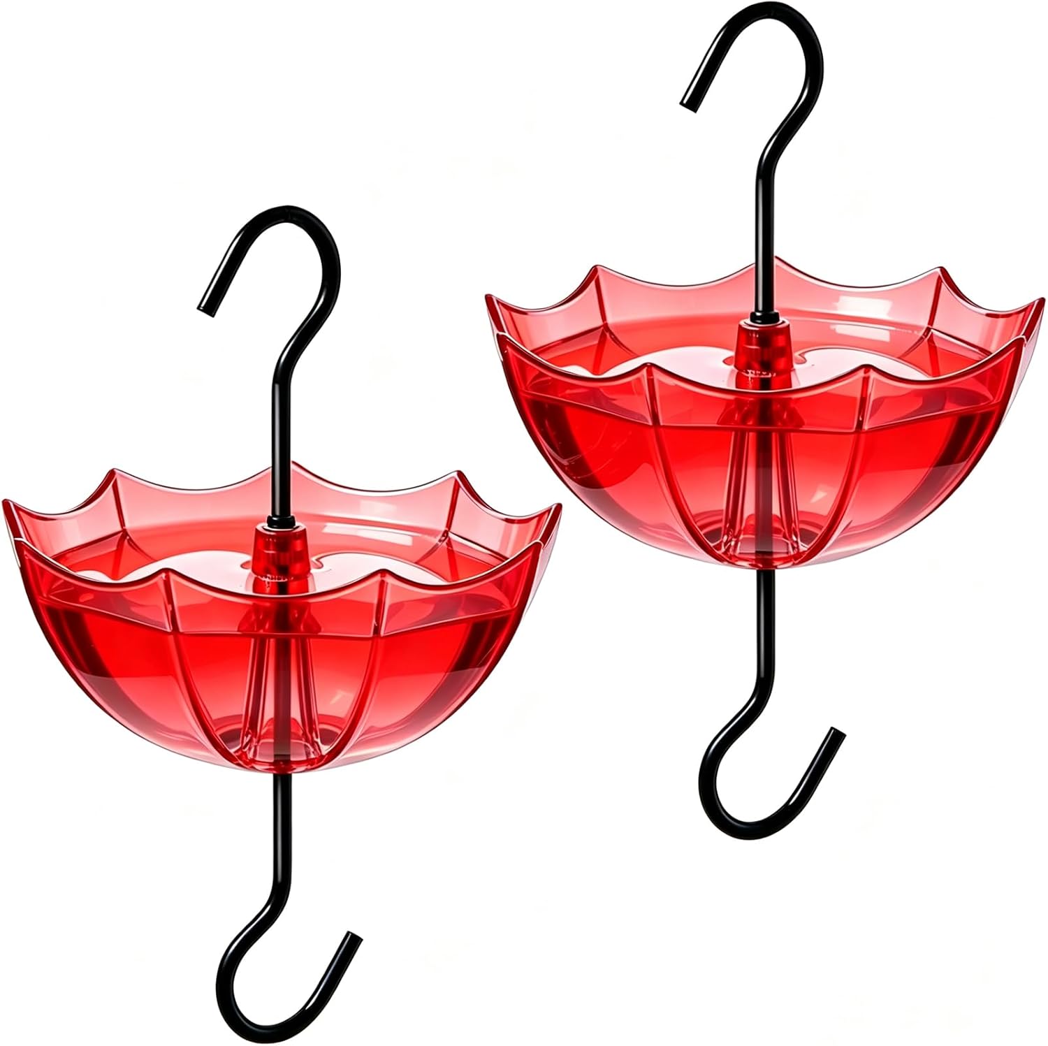 Ant Moat for Hummingbird & Oriole Feeders, 5 OZ x 2 Pack | 3.94 inch / 100 mm Diameter Red Umbrella Hanger Ant Guard with Large Capacity and Hooks
