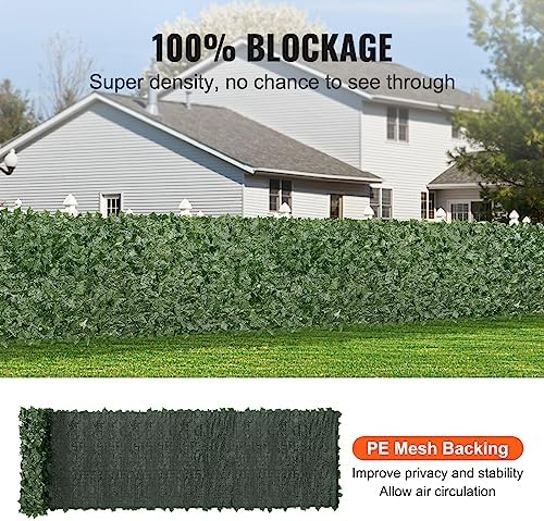 vevor artificial ivy privacy fence screen, 39 x, close-up detail