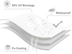 LOVE STORY Rectangle 6'x15' Waterproof Sun Shade Sail Canopy UV Block for Outdoor Patio Backyard Carport,White(We Make Custom Size)