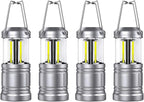 LED Camping Lantern Lights - 500 Lumens Collapsible Camping Lights - Power Outage Lantern Battery Powered for Emergency, Hurricane, Storms, 4 Pack