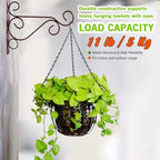 KABB Hanging Plant Bracket, 2 Pcs 10" Iron Decorative Wall Hanger Hooks for Hanging Plants Flower Baskets Bird Feeders Wind Chimes, Indoor Outdoor Rustic Home Decor, Coffee Color