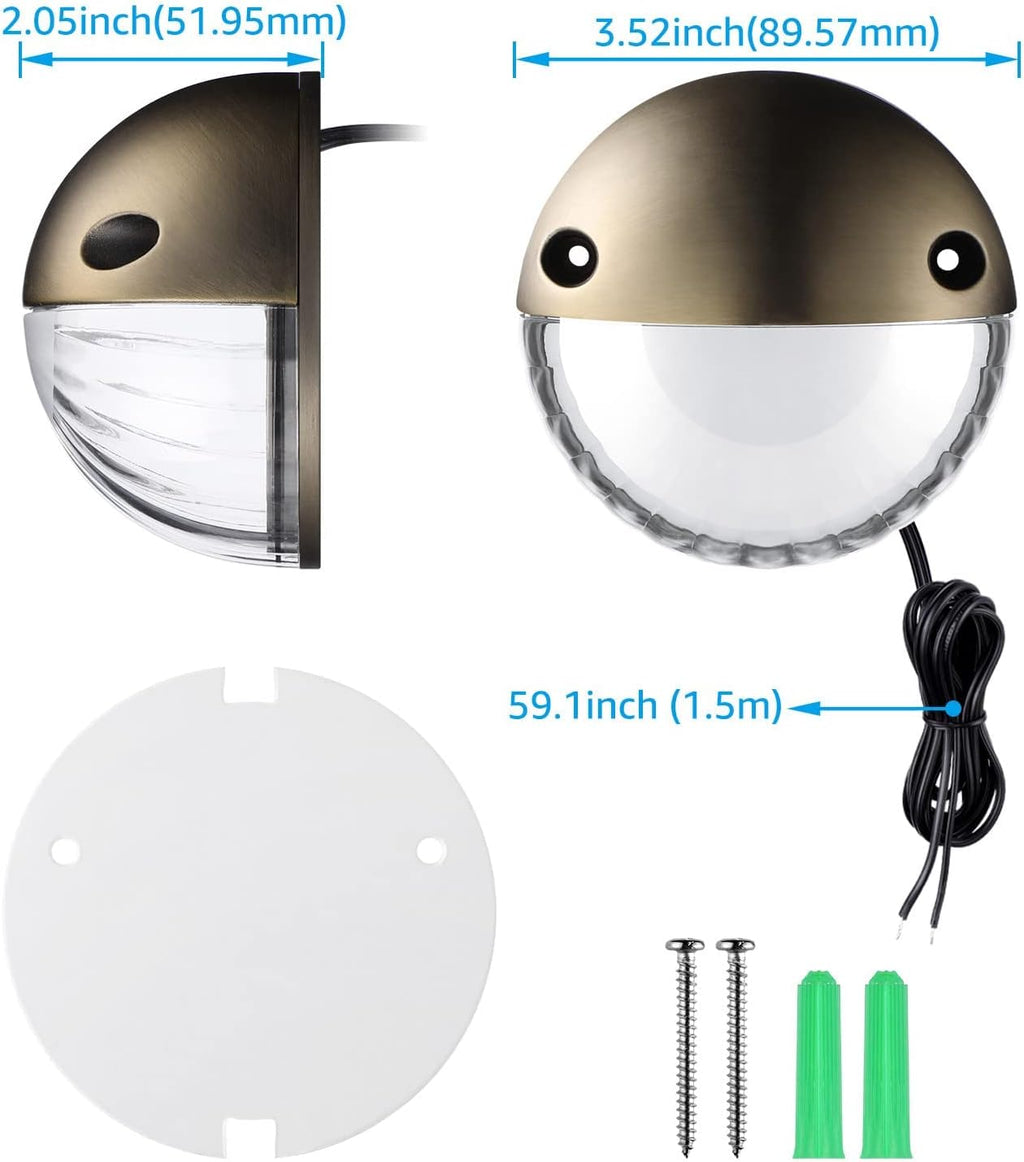 LEONLITE 6-Pack 3000K Unique Rays LED Deck Lights Outdoor Bronze | 12V Low Voltage, Landscape Step Railing Fence Light, Warm White, IP65, Landscape Deck Light for Backyard, Aluminum