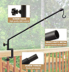 38 Inch Extended Reach Deck Hook Hanger for Railing, Heavy Duty Outdoor Plant Hook Holder for Hanging Bird Feeder Flower Basket Planter or Lanterns, 2 Packs
