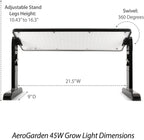 AeroGarden 45W LED Grow Light Panel | Grow Light for Plants, Includes Stand and Hanging Kit