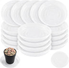 20 Pack Clear Plant Saucer 4.5 Inches Plastic Drip Trays to Catch Water | Round plastic flower pot saucers for indoors and outdoors catch drainage water to protect floors, shelves, decks and patios.