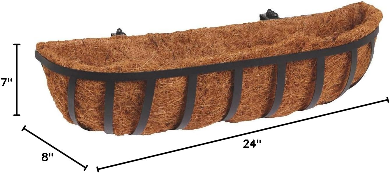 CobraCo HTR24-B 24-Inch English Horse Trough Planter, Black