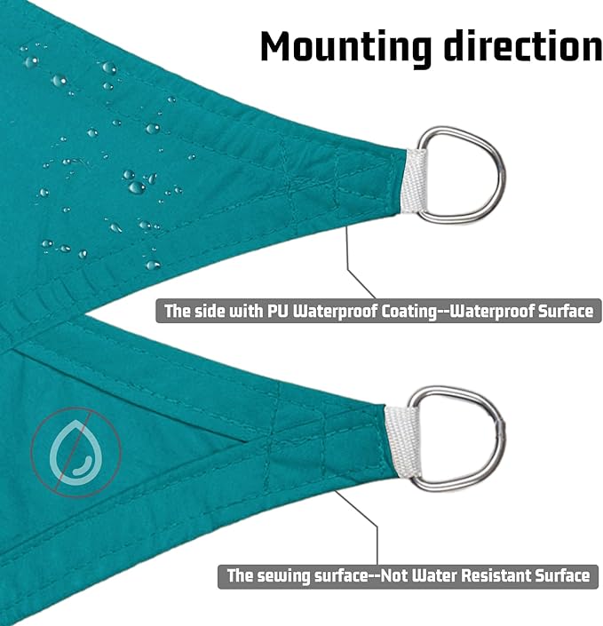LOVE STORY Triangle 18'x18'x18' Waterproof Sun Shade Sail Canopy UV Block for Outdoor Patio Backyard Carport,Turquoise Blue(We Make Custom Size)