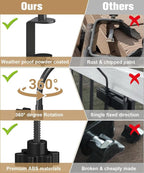 20 Inch Extended Reach Deck Hook Hanger for Railing, Heavy Duty Outdoor Plant Hook Holder for Hanging Bird Feeder Pole Deck Hanger Flower Basket Planter or Lanterns, Wind Chimes, 1 Pack