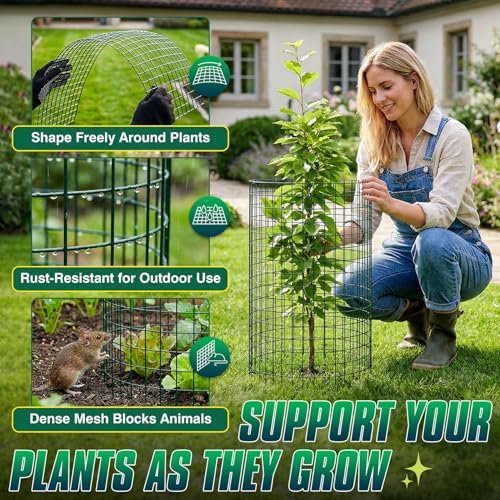 17" x 12" tall round plant cage shown in use