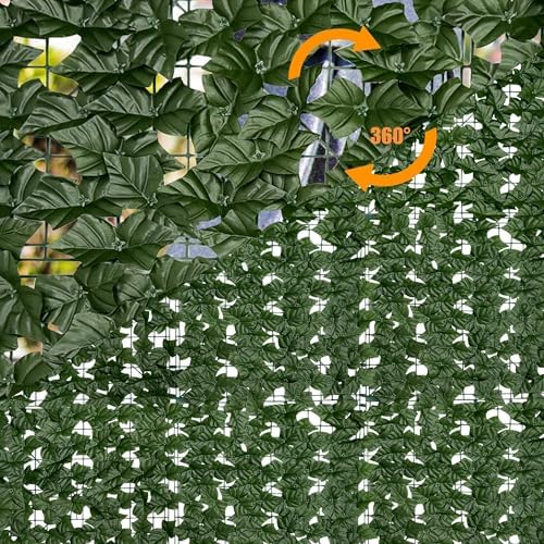artificial ivy plants privacy fence screen: 60" x, side view