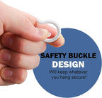 ADIIL 20 PCS Q Hanger Hooks with Safety Buckle, Windproof Screw Hooks for Hanging Outdoor String Lights, Plants, Christmas Patio Lights, 2.2 Inches, White