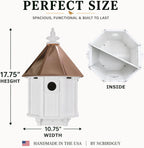 Bluebird Songbird Duplex Bird House, Copper Roof, Made in The USA (4" x 4" Mount)