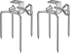 6102 Stainless Steel Rotisserie Meat Forks, For Any Gas/Charcoal Grills | 1-Pair, Fits for 3/8" and 5/16" Square Spit Rods