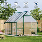 8'x10' aluminum-framed polycarbonate greenhouse, heavy duty polycarbonate greenhouse shown in use