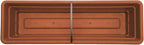 Bloem Dura Cotta 18" Terra Cotta Resin Rectangle Window Box Planter with Saucer Tray for Indoor and Outdoor Gardening