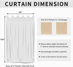 Easy-Going Outdoor Patio Curtains Detachable Tab Top Windproof Weatherproof Curtain for Cabana, Porch, Pergola and Gazebo, Tab Bottom Drape, 2 Panels, 54W x 120L inch, Beige