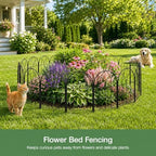 decorative garden fence, 27.2 ft rustproof no dig, front angle view