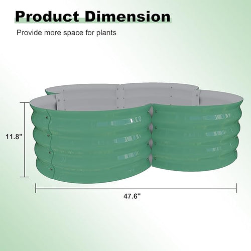 2-Pack Galvanized Raised Garden Bed, 4x4x1ft Outdoor Planter Box with Open Base for Herbs, Veggies & Flowers. Rust-Resistant Raised Garden Beds , Ground-Connected Design for Deep Root Growth, Green