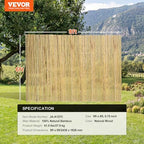 vevor natural rolled bamboo fence, eco-friendly privacy screen, front angle view