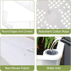 Window Box Planter, 3 Pack 10 Inch Plastic Self Watering Pots for Indoor Plants, Rectangular Flower Pots with Reservoir for Outdoor Indoor Plants Garden Home Decor - White