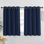 NICETOWN Blackout Curtain Panel Grommet - All Season Eyelet Top Blackout Drapery for Bedroom/Living Room/Glass Door, Navy, 1 Panel of 52 x 45 inches