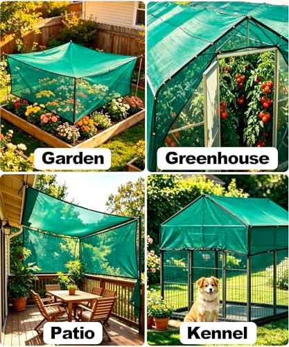 e.share 40% green shade cloth 12ft x 16ft showing dimensions