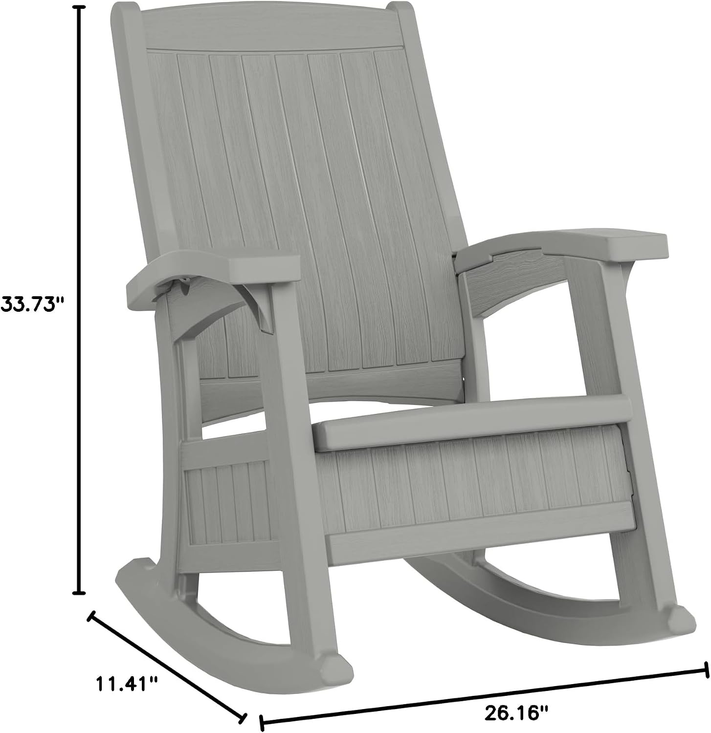 Suncast Outdoor Patio Rocking Chair, Under Seat Storage, Dove Gray