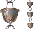 monarch rain chains aluminum hammered cup pewter rain, main product view