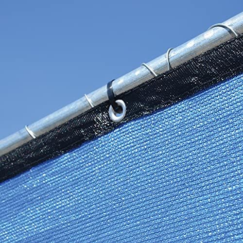 6'x50' 6ft tall 3rd gen royal blue fence showing dimensions