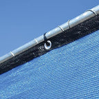 6'x50' 6ft tall 3rd gen royal blue fence showing dimensions
