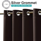 NICETOWN Indoor & Outdoor Curtain 95 Long for Patio Waterproof, Thermal Insulated Blackout Drape for Bedroom,UV & Privacy Protection Blind for Porch/Shower, 1 Panel, W52'' by L95'', Toffee Brown