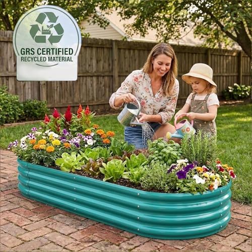 rakukiri raised garden bed grs certified galvanized planter shown in use