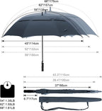 G4Free 47/54/62/68/72 Inch Automatic Open Golf Umbrella Oversize Extra Large Double Canopy Vented Windproof Waterproof Stick Umbrellas