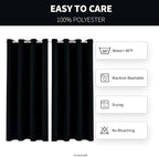 Outdoor Indoor Curtains W52 x L72 for Patio - Weather-resistant Window Panels Privacy Protect Grommet Top Thermal Insulated Home Curtain for Porch Pergola Lawn Garden Hot Tub Area (2 Panels)