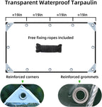 clear tarp with grommets, heavy duty waterproof transparent, view 9