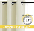 NICETOWN Room Darkening Beige Curtain 80 inch Length, Grommet Thermal Insulated Doorway Drape Blackout Curtain Sound Reducing for Bedroom/Living Room, 1 Panel, W46 X L80
